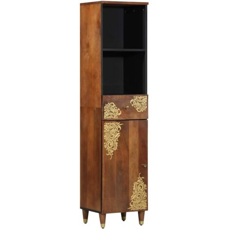 Vitrina Marrón miel 38 x 33.5 x 160 cm Madera maciza de Mango vidaXL (1/5)