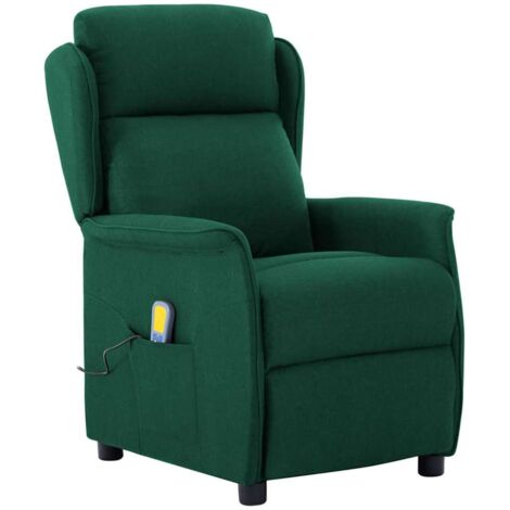 Silla de masaje Verde oscuro 67.5 x 93.5 x 101.5 cm tela vidaXL (1/5)
