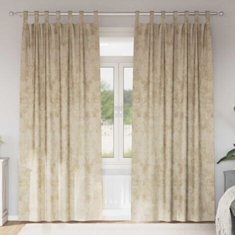 Cortina con cortinas 2 pcs Crema 225 x 140 cm Terciopelo vidaXL