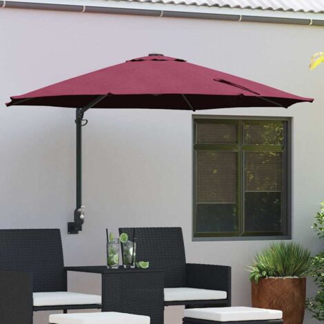 Parasol de jardín Rojo y Negro 248 x 248 x 148 cm vidaXL