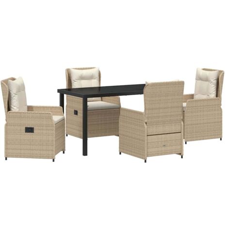 Conjunto de Comedor de Jardín 5 pcs Beige y Gris Claro vidaXL (1/5)
