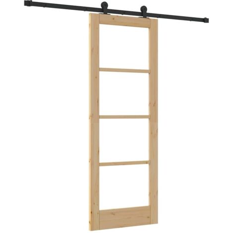 Puerta Deslizante ORKDAL Marrón 73.5 x 198.5 cm Madera y metal