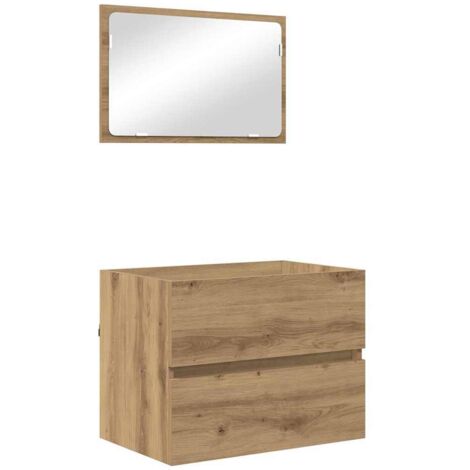 Juego de muebles de baño con cajón 2 pcs Roble artesanal vidaXL