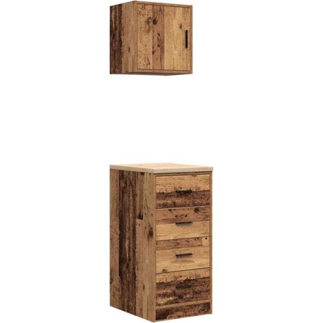Armarios 2 uds para garaje madera ingeniería antigua madera vidaXL (1/5)