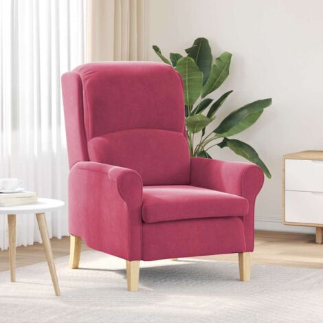sillón Rojo vino tinto 76 x 94 x 102 cm Terciopelo vidaXL