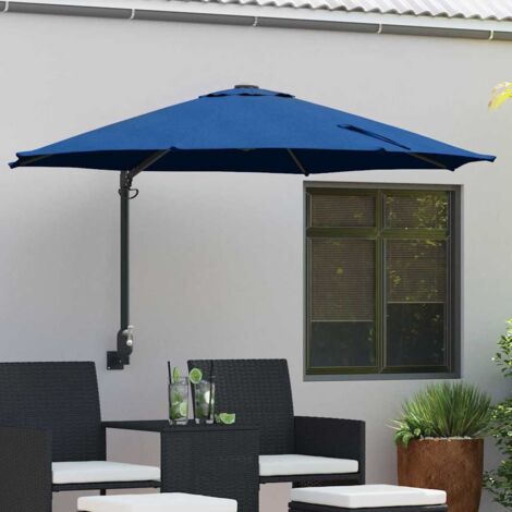 Parasol de jardín Azul y Negro 248 x 248 x 148 cm vidaXL