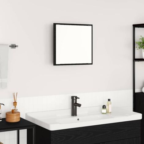 Espejo de baño LED con espejo Roble Negro 40 x 37 x 8.5 cm vidaXL