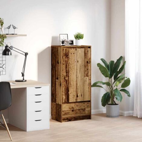 Armario con cajón de madera vieja 55,5x34x119,5 cm vidaXL