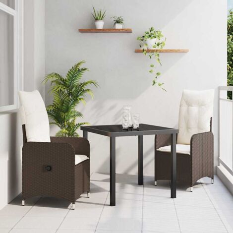 Conjunto de Comedor de Jardín 3 pcs Marrón ratán sintético vidaXL (1/5)