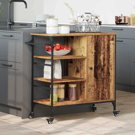Carro de Cocina Madera vieja 87.5 x 38.5 x 84.5 cm vidaXL