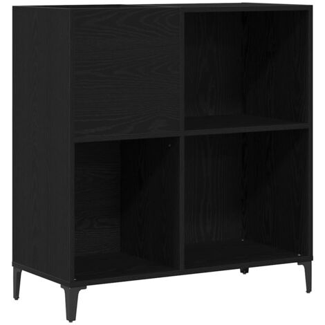 Mueble para discos de vinilo Roble Negro 84,5 x 38 x 89 cm vidaXL (1/5)