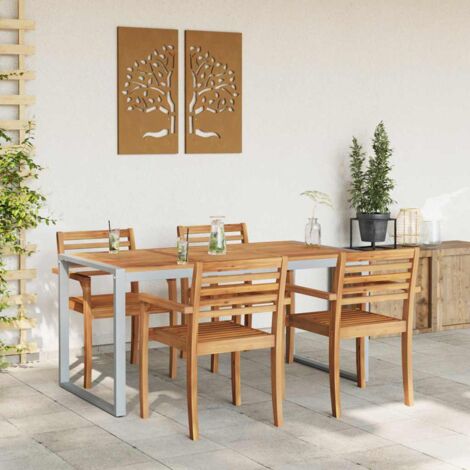 Mesa de comedor de jardín Gris 160 x 80 x 75 cm vidaXL
