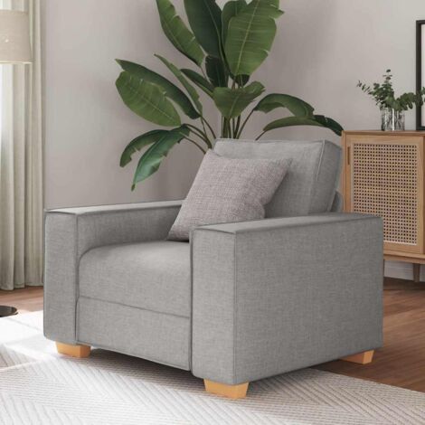 Sillón sofá  de tela gris nube de 60 cm vidaXL