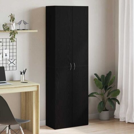Gabinete de oficina con estante Roble negro 60 x 32 x 190 vidaXL