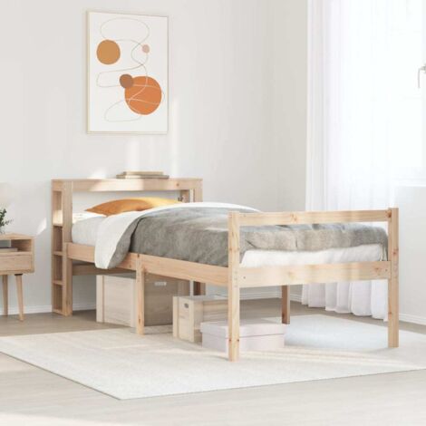 Cama personas mayores con cabecero madera maciza pino 90x200 cm vidaXL (1/5)