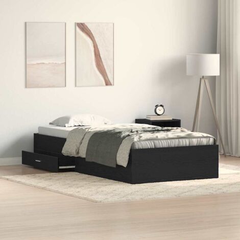 Estructura de cama con cajón Roble Negro 100 x 200 cm vidaXL