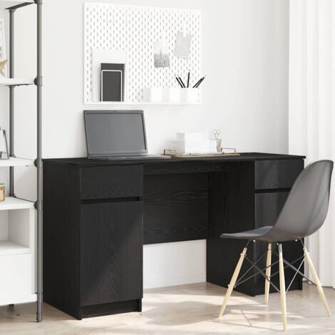 Escritorio Roble negro 140 x 49 x 76 cm Madera contrachapada vidaXL