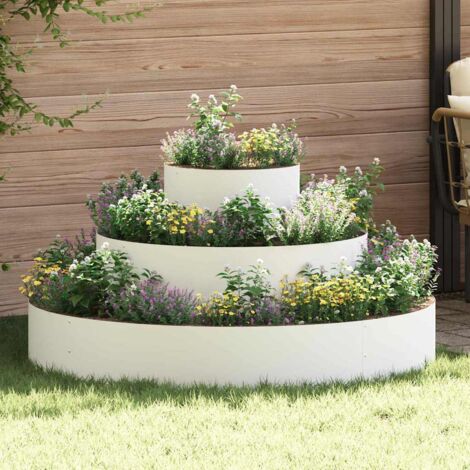 Maceta para Jardín Blanco 120 x 120 x 20 cm Acero vidaXL