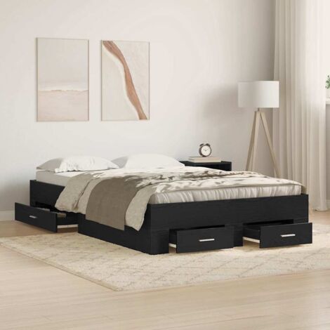 Estructura de cama con cajón Roble Negro 120 x 190 cm vidaXL