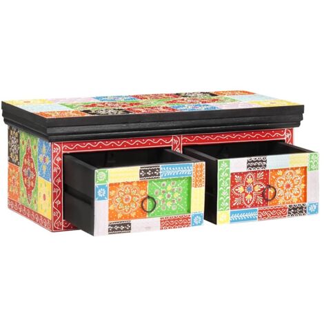 Armario de TV Multicolor 60 x 30 x 24 cm Madera maciza de Mango vidaXL (1/5)