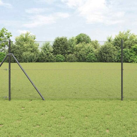 Cerca de Alambre Soldado Gris 1 x 100 m Acero vidaXL