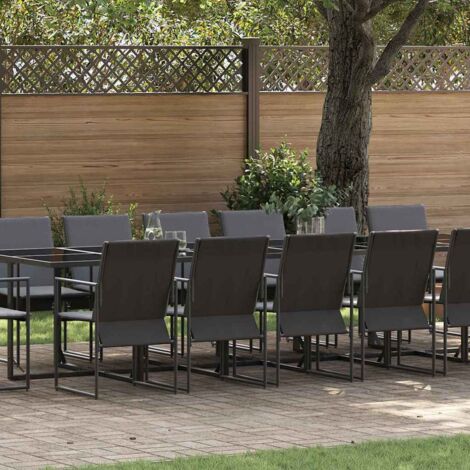 Conjunto de Comedor de Jardín 17 pcs Negro Acero vidaXL (1/5)
