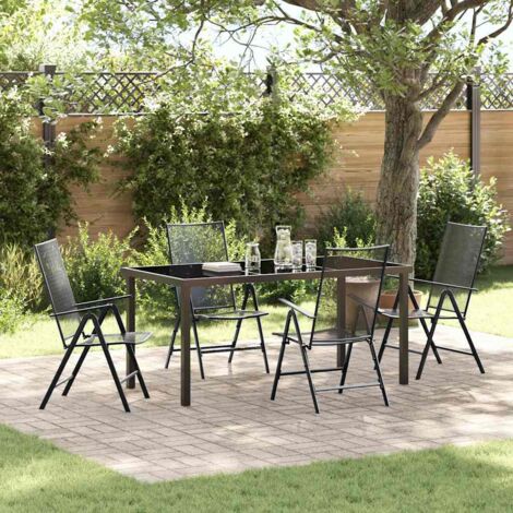 Conjunto de Comedor de Jardín 5 pcs Antracita Acero vidaXL (1/5)