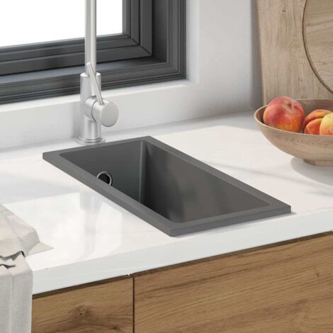 Fregadero de cocina Gris 21 x 44 x 14 cm granito vidaXL