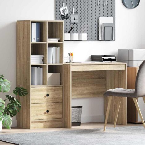 Escritorio con almacenamiento con cajón 2 pcs Roble Sonoma vidaXL