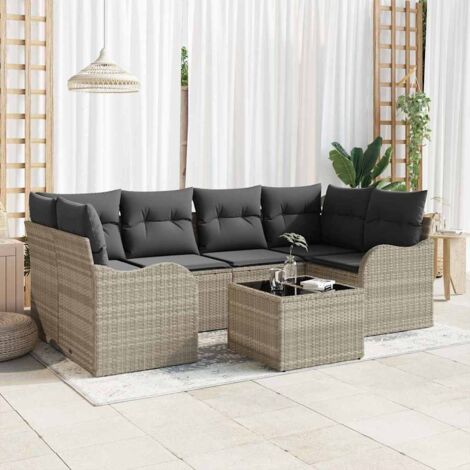 Conjunto de sofá de jardín Gris Claro 55 x 55 x 37 cm vidaXL (1/5)