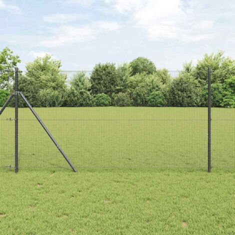 Cerca de Alambre Soldado Gris 1.4 x 10 m Acero vidaXL