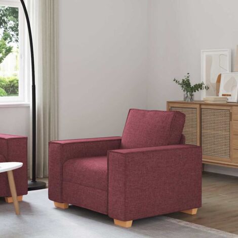 Sillón  de tela color rojo vino 60 cm vidaXL