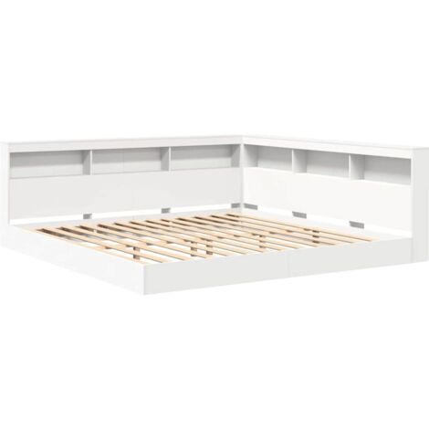 Cama con Estantería Blanco 180 x 200 cm Madera contrachapada vidaXL