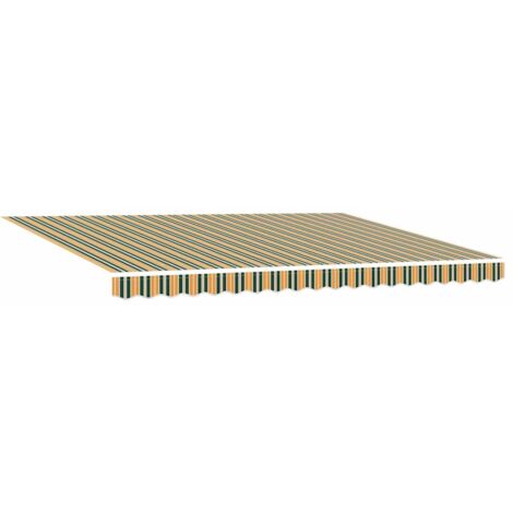 Toldo retráctil Verde y amarillo 450 x 350 cm Tela y Aluminio vidaXL (1/5)