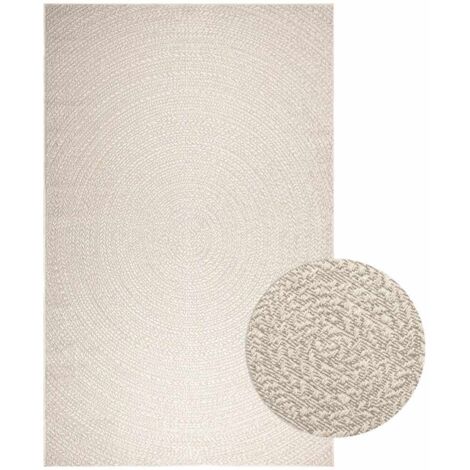 Alfombra ZIZUR apariencia yute interior exterior crema vidaXL
