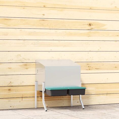 Nido para gallinas con 2 compartimentos y patas de acero galvanizado vidaXL
