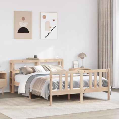 Estructura de cama con cabecero madera maciza pino 120x200 cm vidaXL (1/5)
