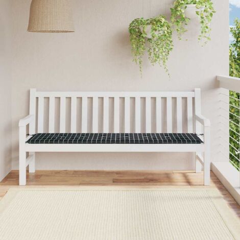 Cojín de banco de jardín Negro 180 x 50 x 4 cm Tela Oxford vidaXL
