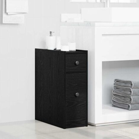 Armario estrecho para el baño Roble negro 80 x 18 x 60 cm vidaXL