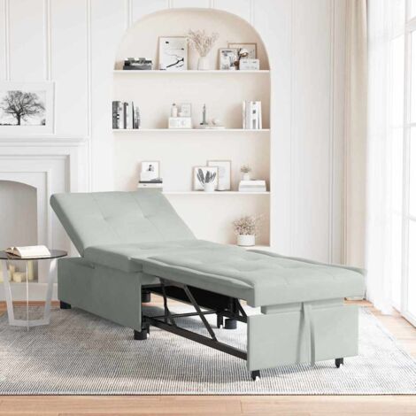 Sofá cama Gris Claro 194 x 67 x 82 cm Terciopelo vidaXL (1/5)