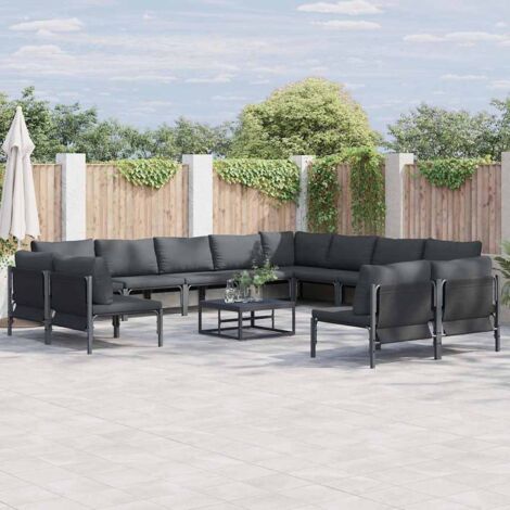 Conjunto de sofá de jardín Antracita Acero vidaXL (1/5)