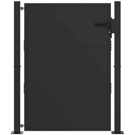 Puerta de jardín con cerradura Negro 100 x 150 cm vidaXL