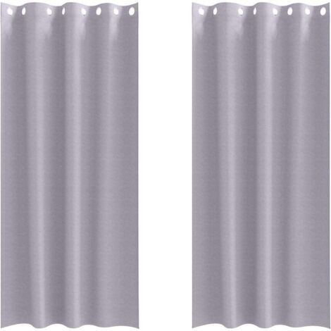 Cortinas Opacas con Anillas Gris Metalizado Poliéster vidaXL (1/5)