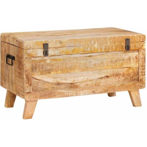 Caja de Almacenamiento 70 x 35 x 40 cm madera maciza de mango vidaXL