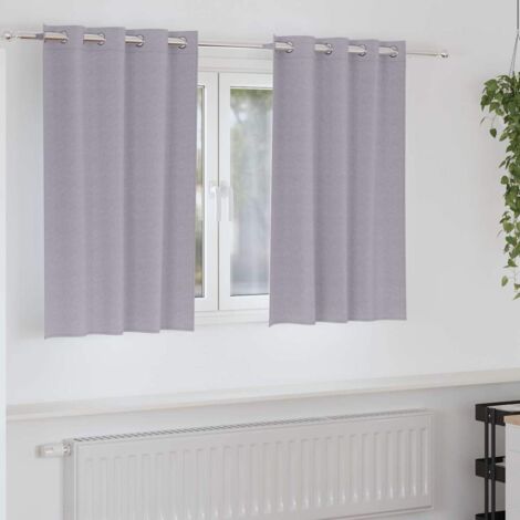 Cortinas Opacas con Anillas Gris Metalizado Poliéster vidaXL