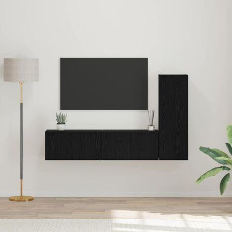 Conjunto de mueble de TV 3 pcs Roble negro 60 x 30 x 30 cm vidaXL