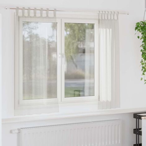 Cortina de Voilé con cortinas 2 pcs Crema 140x175cm Poliéster vidaXL