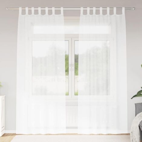 Cortina de Voilé con cortinas 2 pcs 140x260cm Poliéster vidaXL