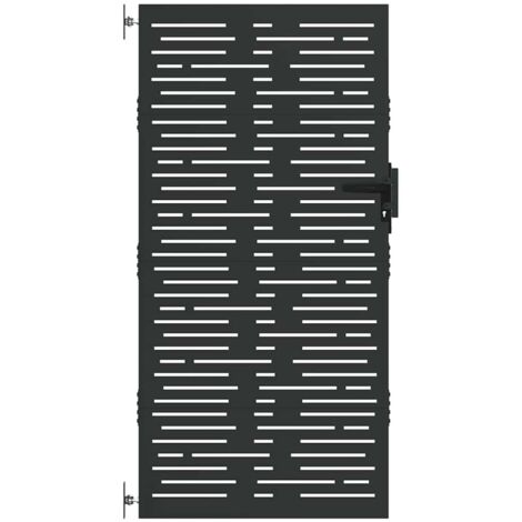 Puerta de jardín con cerradura Negro 105 x 200 cm vidaXL