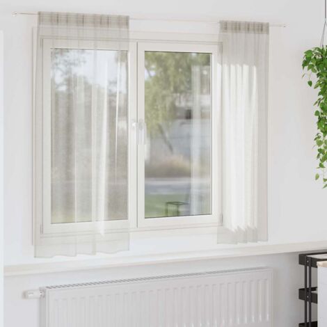 Cortina de Voilé con cortinas 2 pcs Crema 140x175cm Poliéster vidaXL